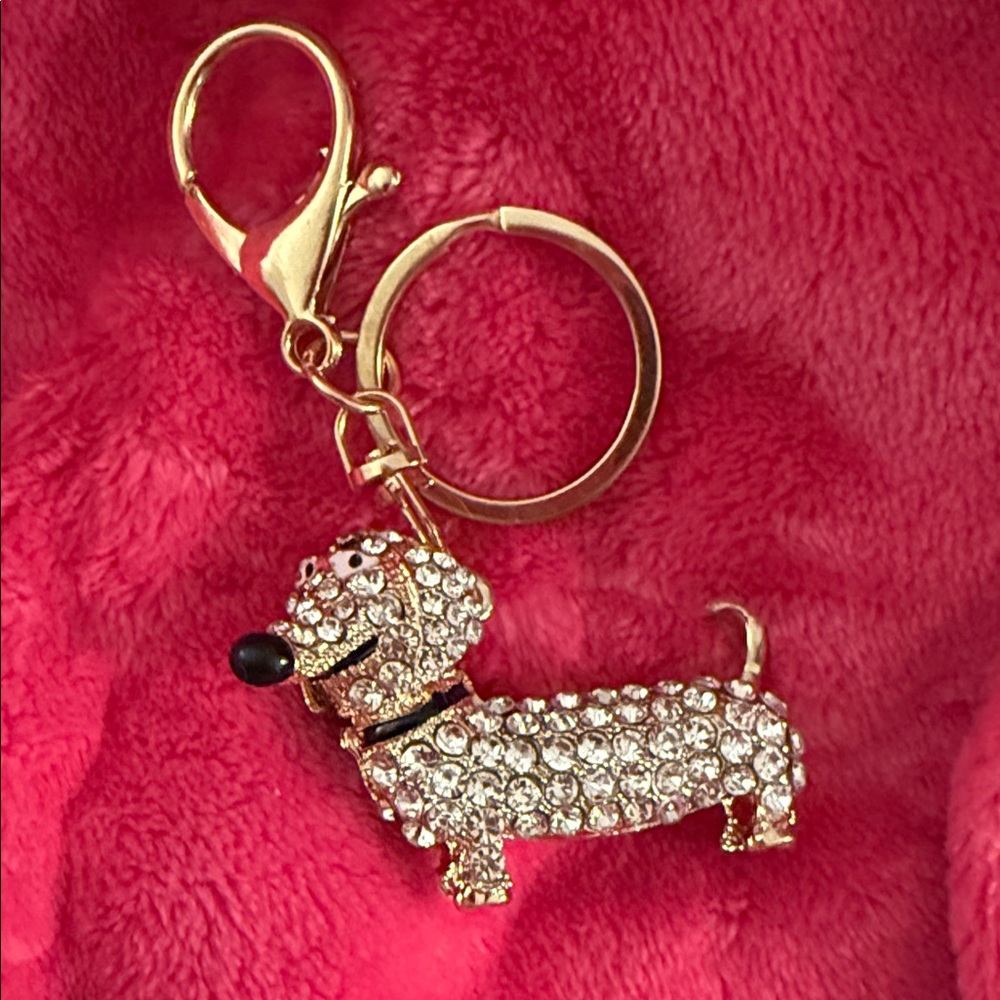 New Dachshund Gold and Silver 2” Keychain